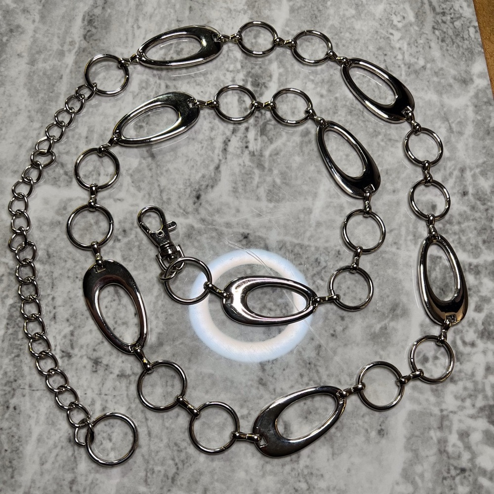 Silver dressy belt